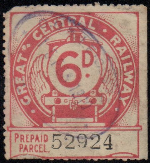 Great Central Railway Parcel Post Locomotive 1st Issue 6d Perforated